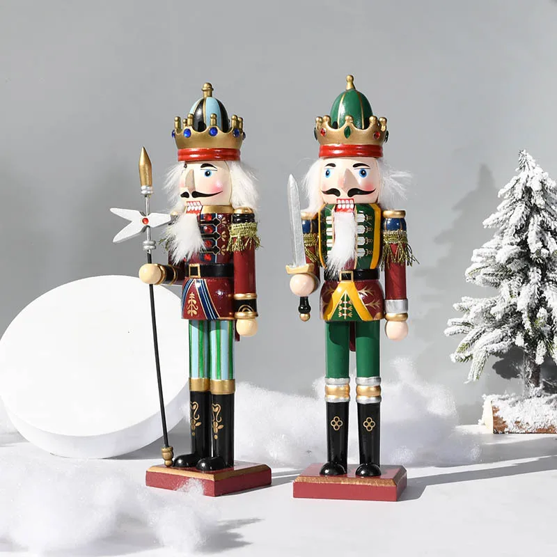 Retro Christmas Nutcracker Puppet Tin Soldier Nutcracker Wooden Ornaments