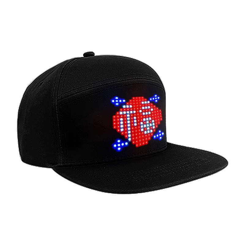RGB LED Flashing Light UP Hat Sports Travel Sun Protect Baseball Cap APP Controlled Message Display Luminous LED Hat Cap