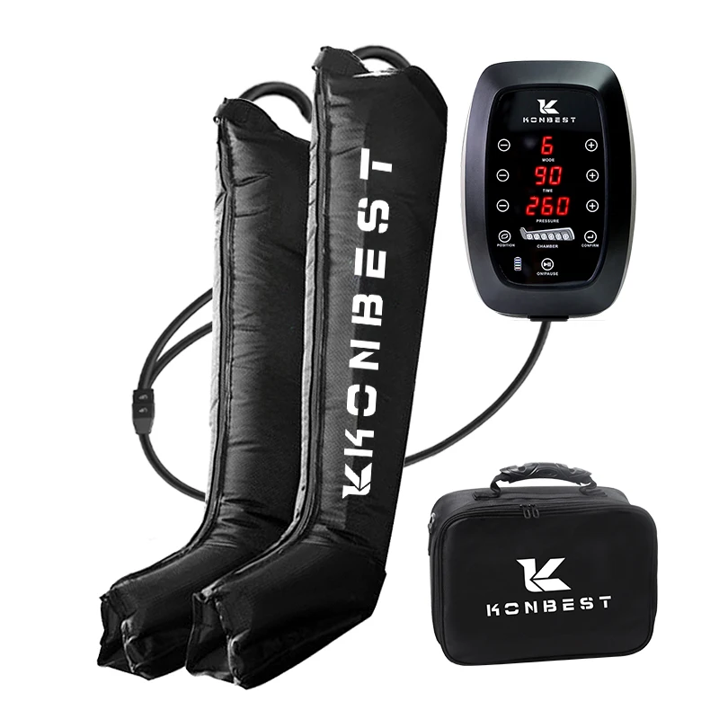 6 Chambers with 5200mAh Custom Logo Air Pump Compression Pressure Therapy Recovery Boots Full Leg Massager System Device