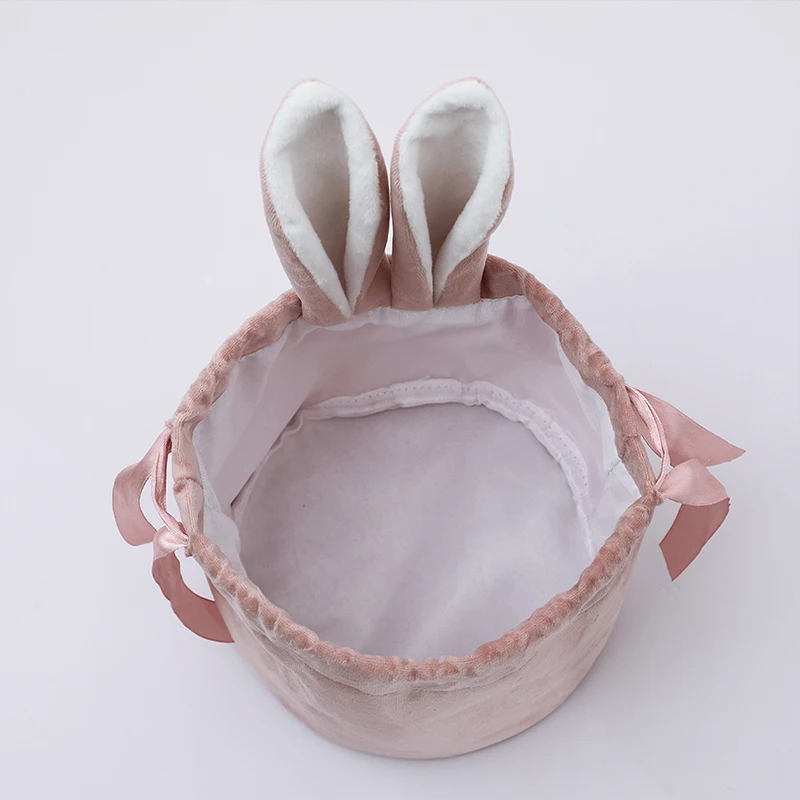 Wholesale Luxury Easter Kids Party Gifts Bag Sublimation Big Bunny Ear Bag Soft Velvet Easter Bunny Bag