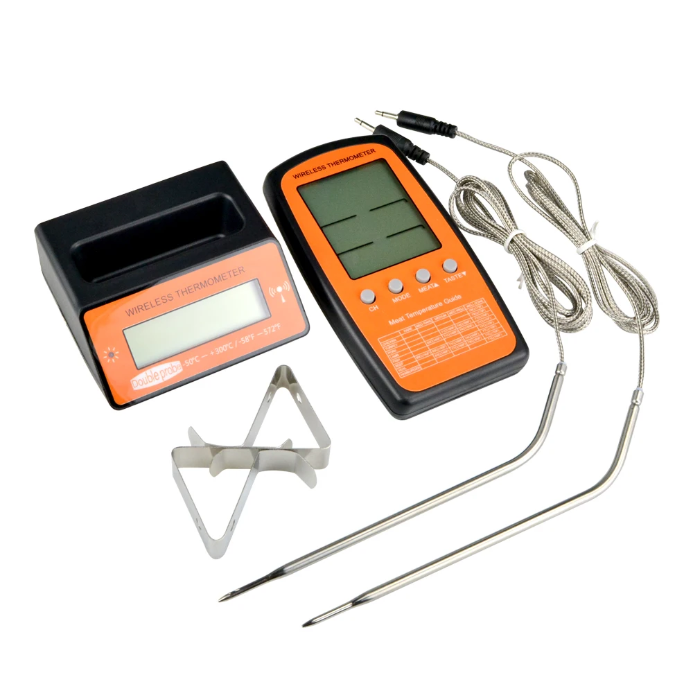 Wireless Oven Thermometer for Food BBQ with 2 Probes for Barbecue Grill Meat outdoor garden cooking thermometer