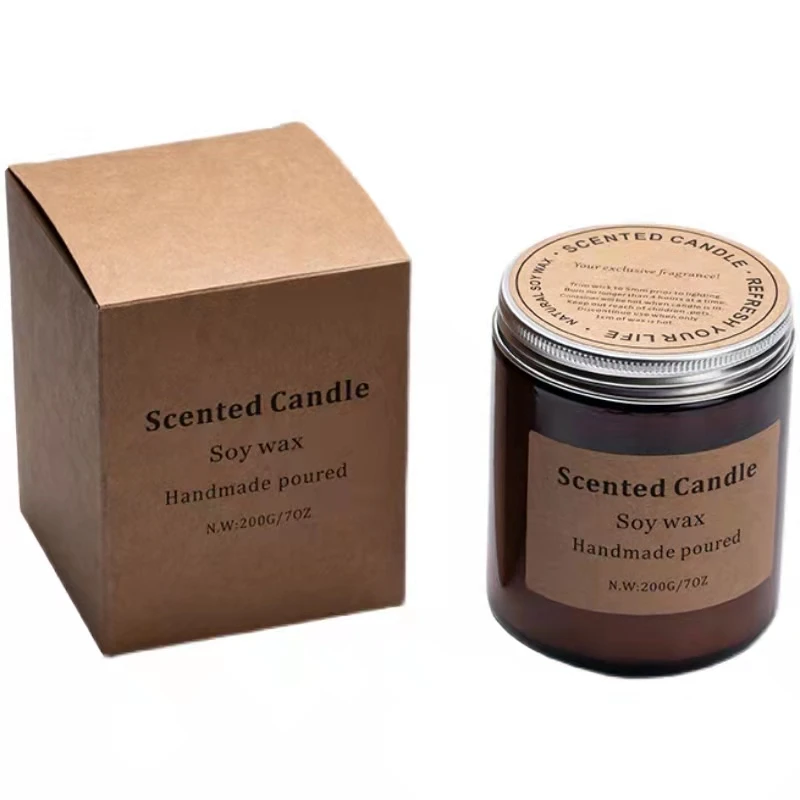 Custom Recycled High Quality Folded Cardboard Paper Wax Jars Gift Package Box Scented Candle Packaging Boxes