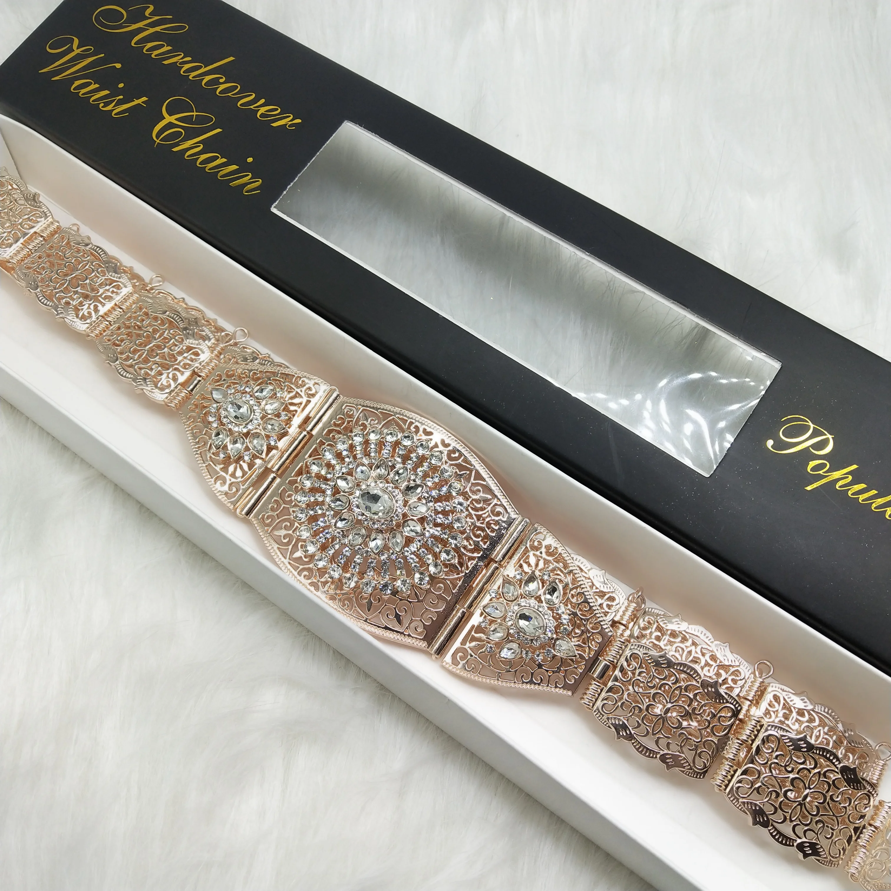 R Classic Moroccan belt wedding gown accessories Adjustable length chain is acceptable for customization