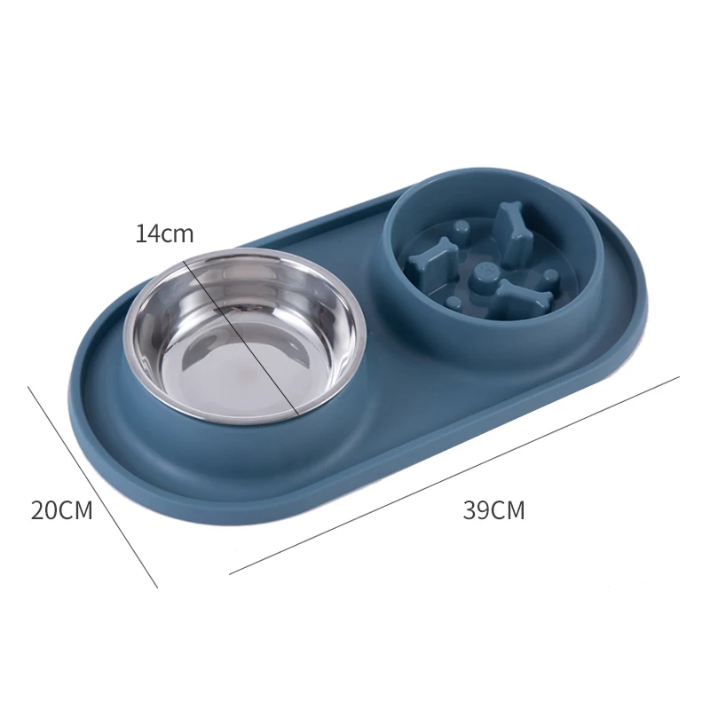 Sell like hot cakes  Cat Food Bowl Stainless Steel Pet Feeding Dish For Cats And Dogs Automatic Pet Water Bowl Slow Feeder