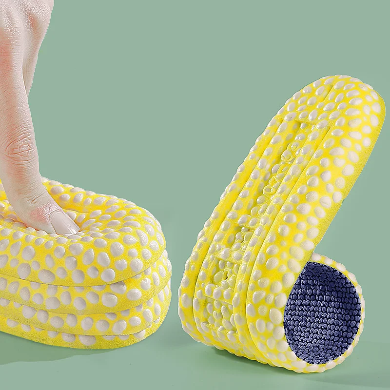Jianhui New Wholesale Breathable Pu Popcorn Sports Insoles Shock Absorption Insole High Elastic Poron Insole