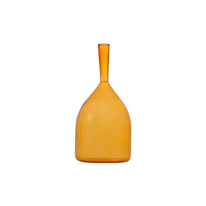 Custom Paint Large Decorative Tall Colored Glass Flask Angelic Bottle Flower Vase for Home Table Office Desktop Decoration