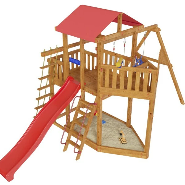 Big Outdoor Playground Pirate Boat Themed Wood Amusement Park For Preschool
