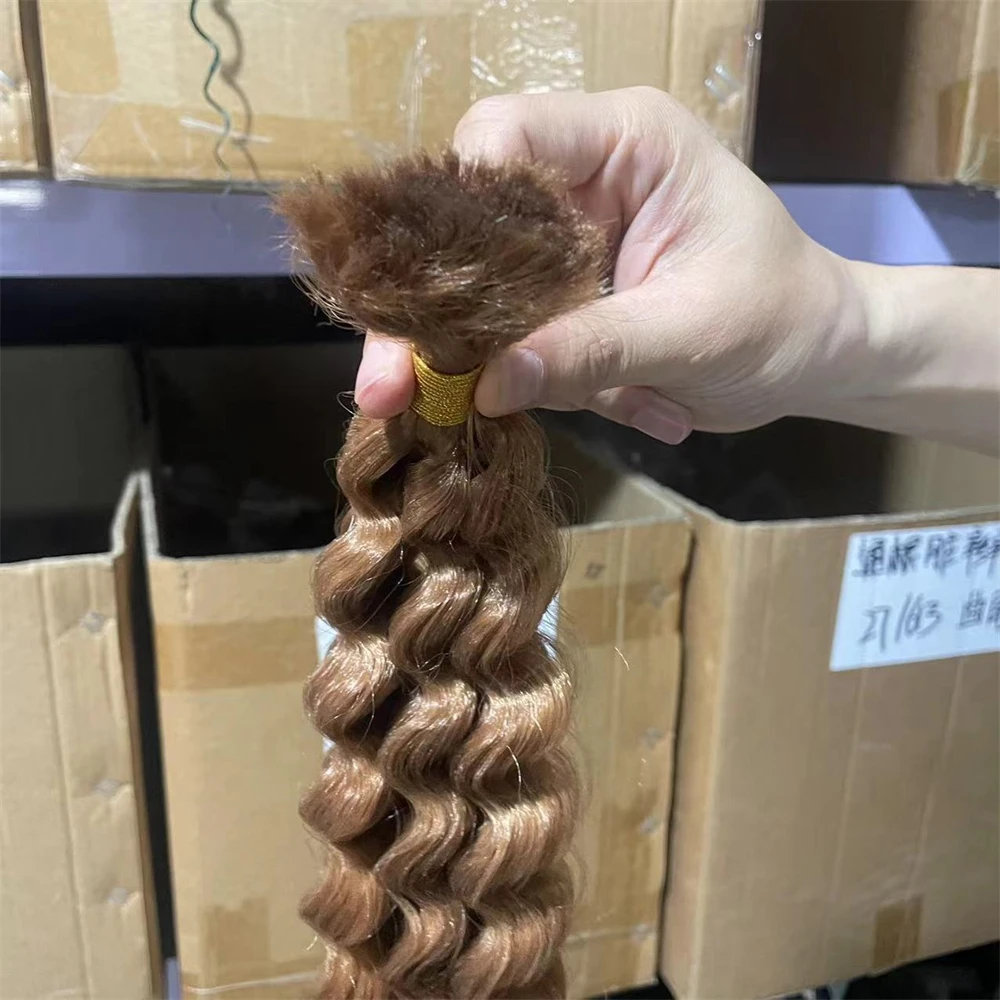 wholesale Bulk Deep Wave for Boho Curl Braids Synthetic Hair Extensions Bundle Boho Beach Wave Knotless Braids Burgundy