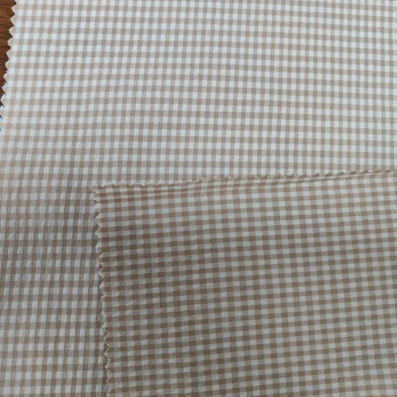 Shaoxing Textile Solid Yarn Dyed POLYESTER/SPANDEX Check Fabric For Dress And Clothing