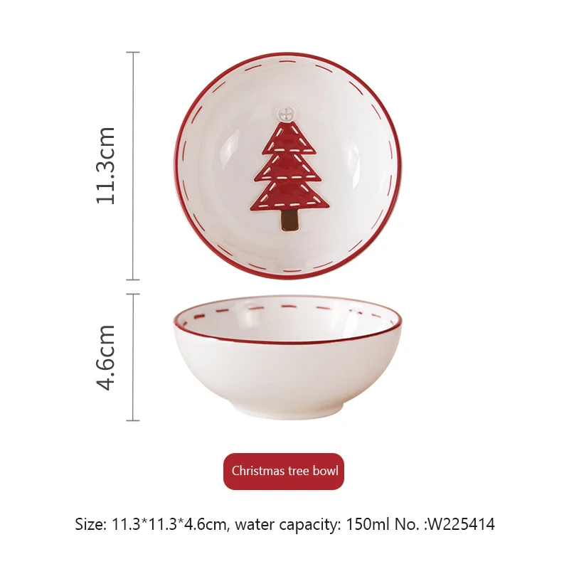 Nordic Stitching Santa Claus Dessert Plate Set Classic/Vintage/Rustic/Moroccan Style Dishwasher Safe Tableware for Kids