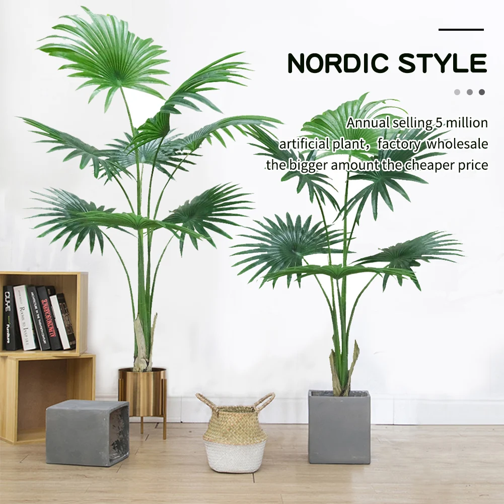 Manufacturer artificial green plants 5ft rubber leaves california palm plastic bonsai trees plants palm tree