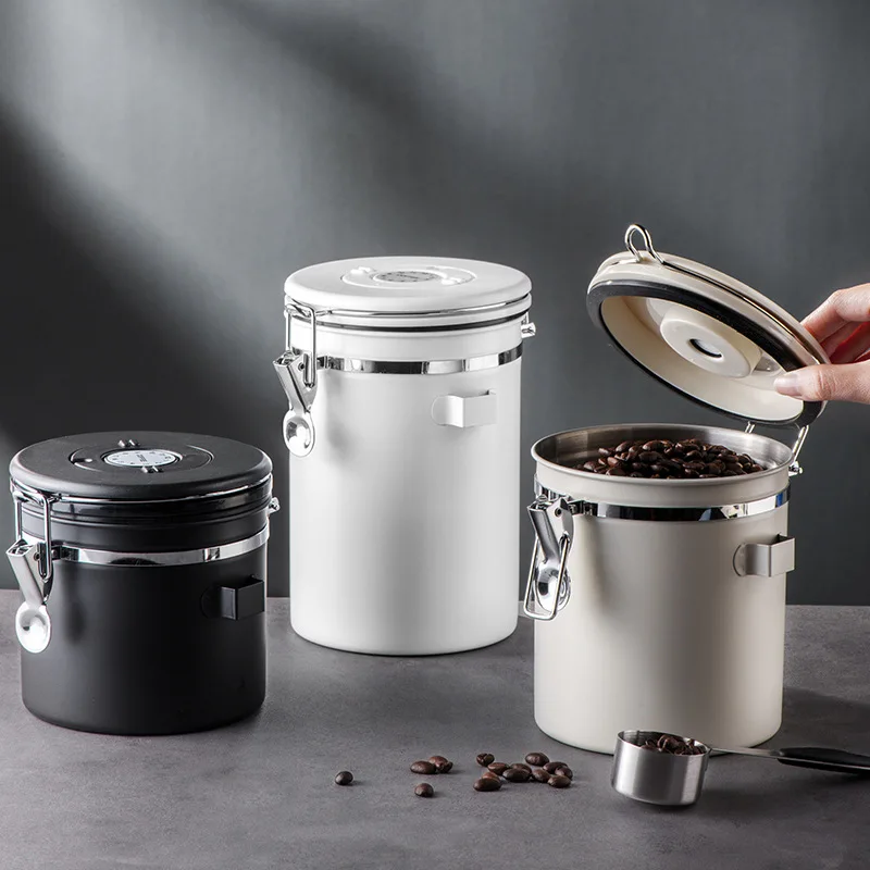Coffee Canister Airtight Coffee Container Stainless Steel Coffee Storage for Beans