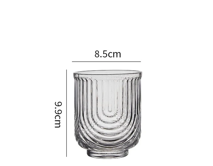 Free Sample Machine Made 14 oz Arch U Shaped Lead-free crystal Clear Lowball Tumbler Whiskey Glasses Set