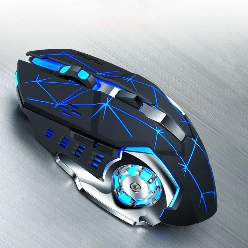 RGB 6D souris pour pc de jeu sans fil  portable 2.4Ghz Wireless Rechargeable Ergonomic Optical Gaming Mouse