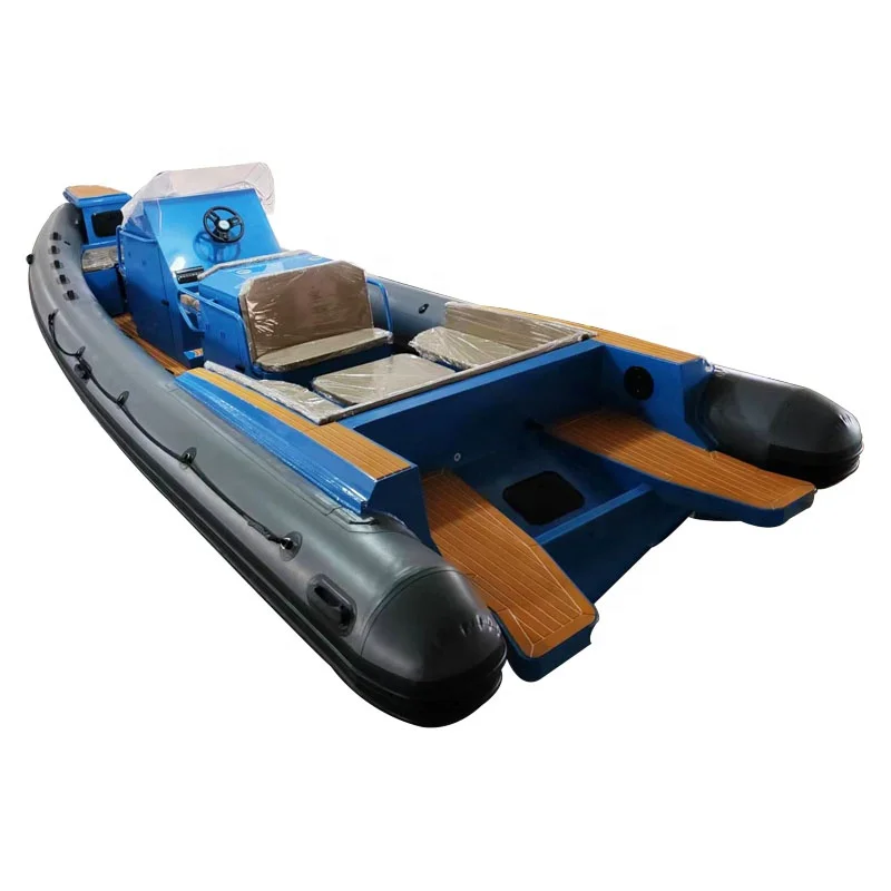 New fashion Factory RIB860 Heavy Duty 12 people Aluminum Hull PVC/Hypalon RIB Boat With Sunshade Console and   motor