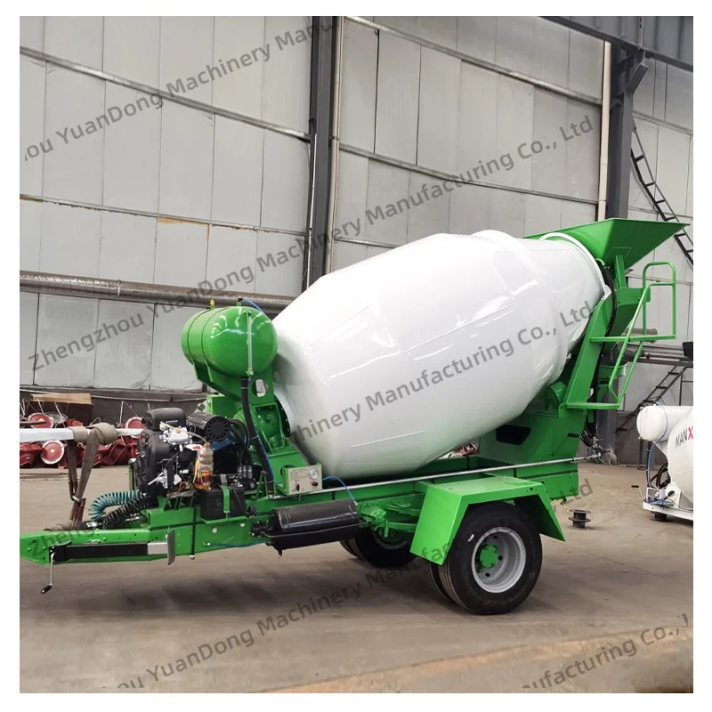 Diesel Engine 32HP Concrete Mixer Machine Tractor Trailer Trucks Automatic Self-loading Cement Mixer Machine