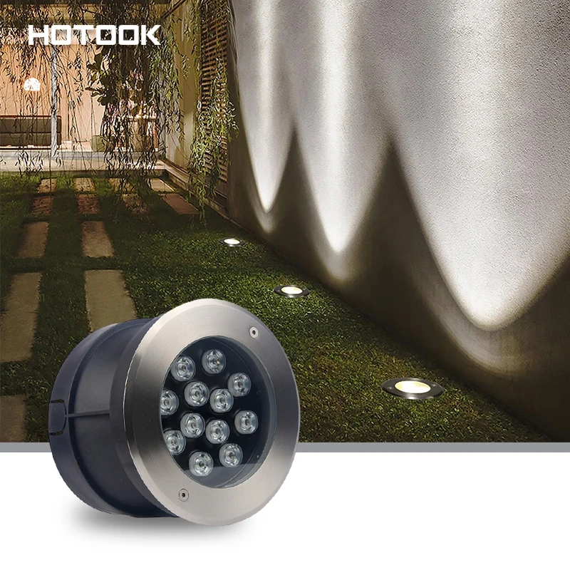 HOTOOK Modern IP68 Waterproof LED Stair Pool Wall Light RGB Remote Recessed Inground Light Outdoor Buried LED Underground Lights