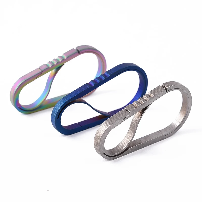 EDC 55mm S Titanium Durable Lightweight Key Holer Keychain Carabiner With Snap Hook