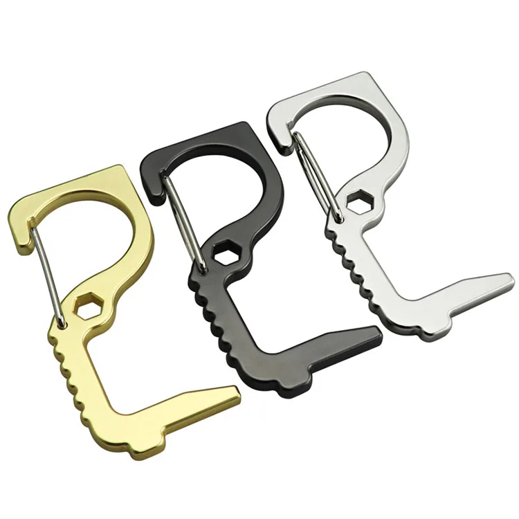 brass keychain door opener hands free no touch door opener keychain