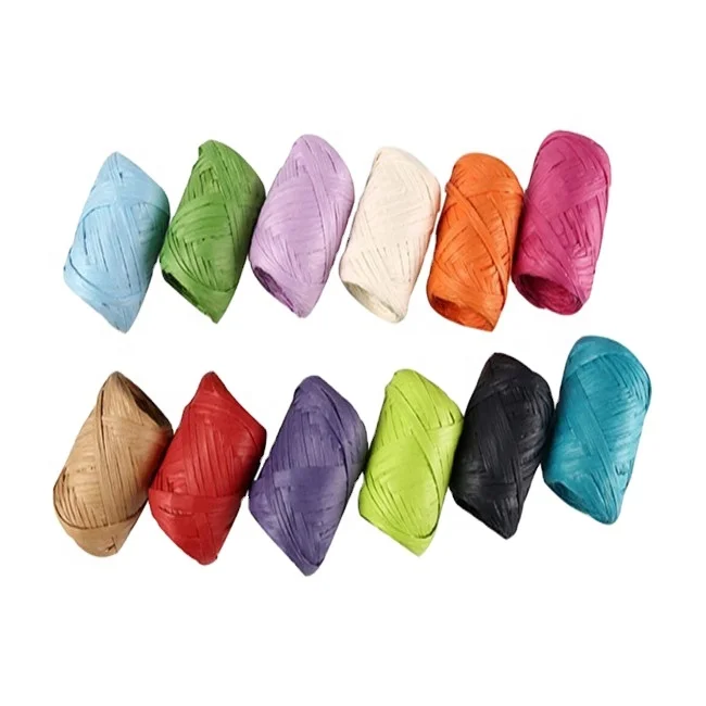 38mm paper raffia ribbon egg roll for holiday