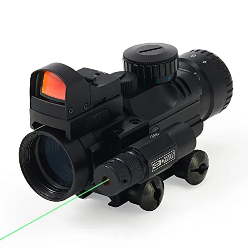 Новинка, призматический RGB 4x32, световой прицел с мини-красной точкой и зеленой лазерной комбинацией