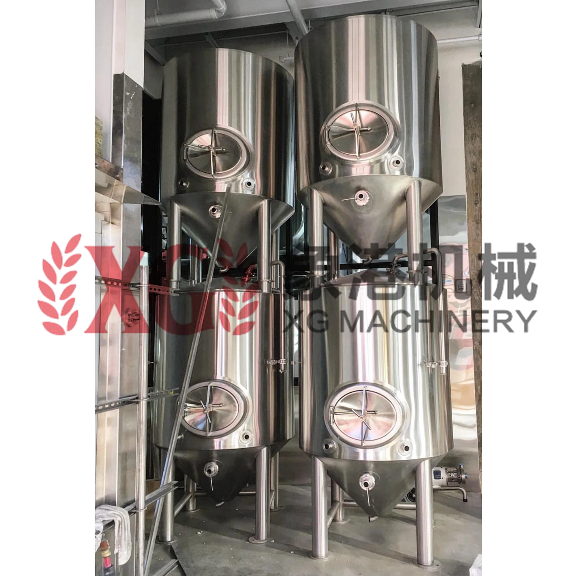 800L 8HL 7BBL microbrewery equipment stacked stainless steel double wall glycol cooling jacketed top manway fermenters