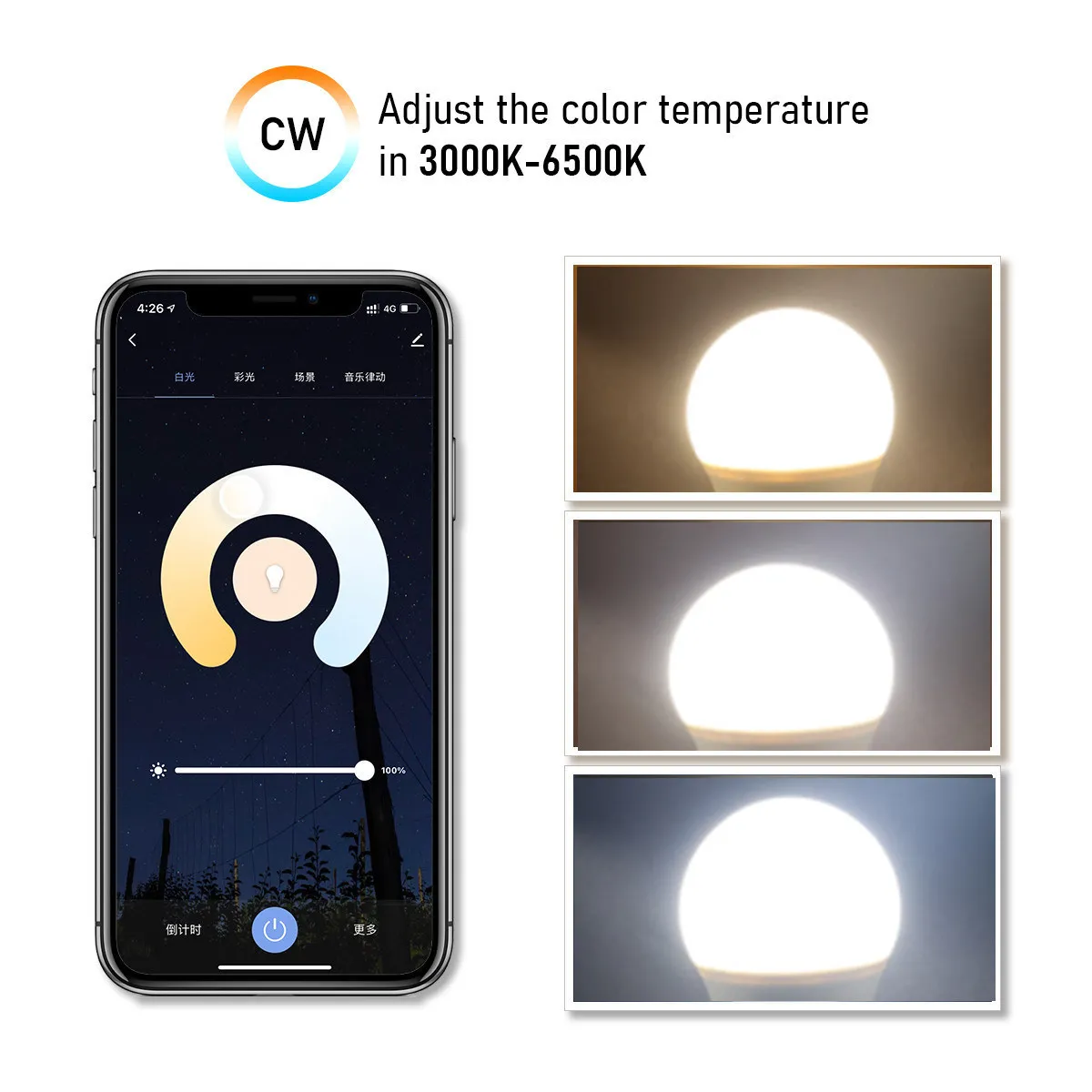 Светодиодная интеллектуальная Сенсорная лампа Alexa Google Home G120 E27 12 Вт/15 Вт светодиодная глобальная WiFi Tuya RGBW для праздничного и внутреннего освещения