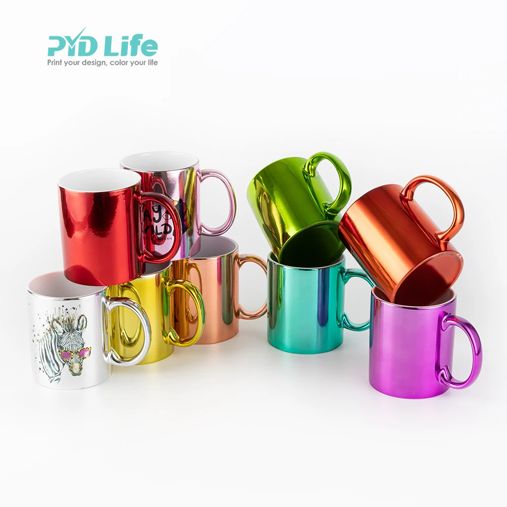 PYD Life 11 oz Custom Printing Drinking Directly Wholesale Creative Travel Plate Ceramic Mugs