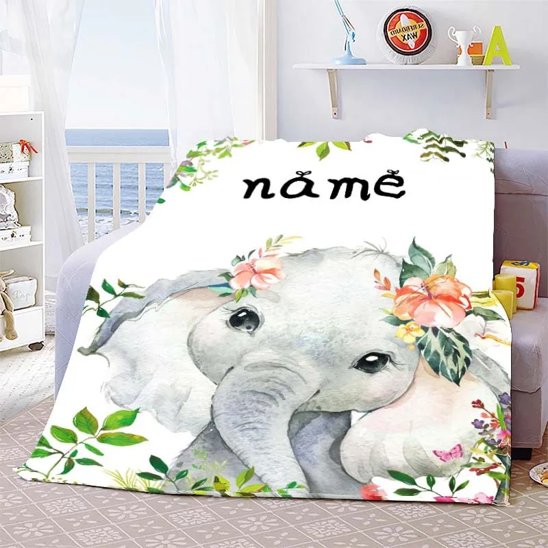 Cartoon blanket 3D printing cute funny animal figure flannel nap blanket air conditioning blanket
