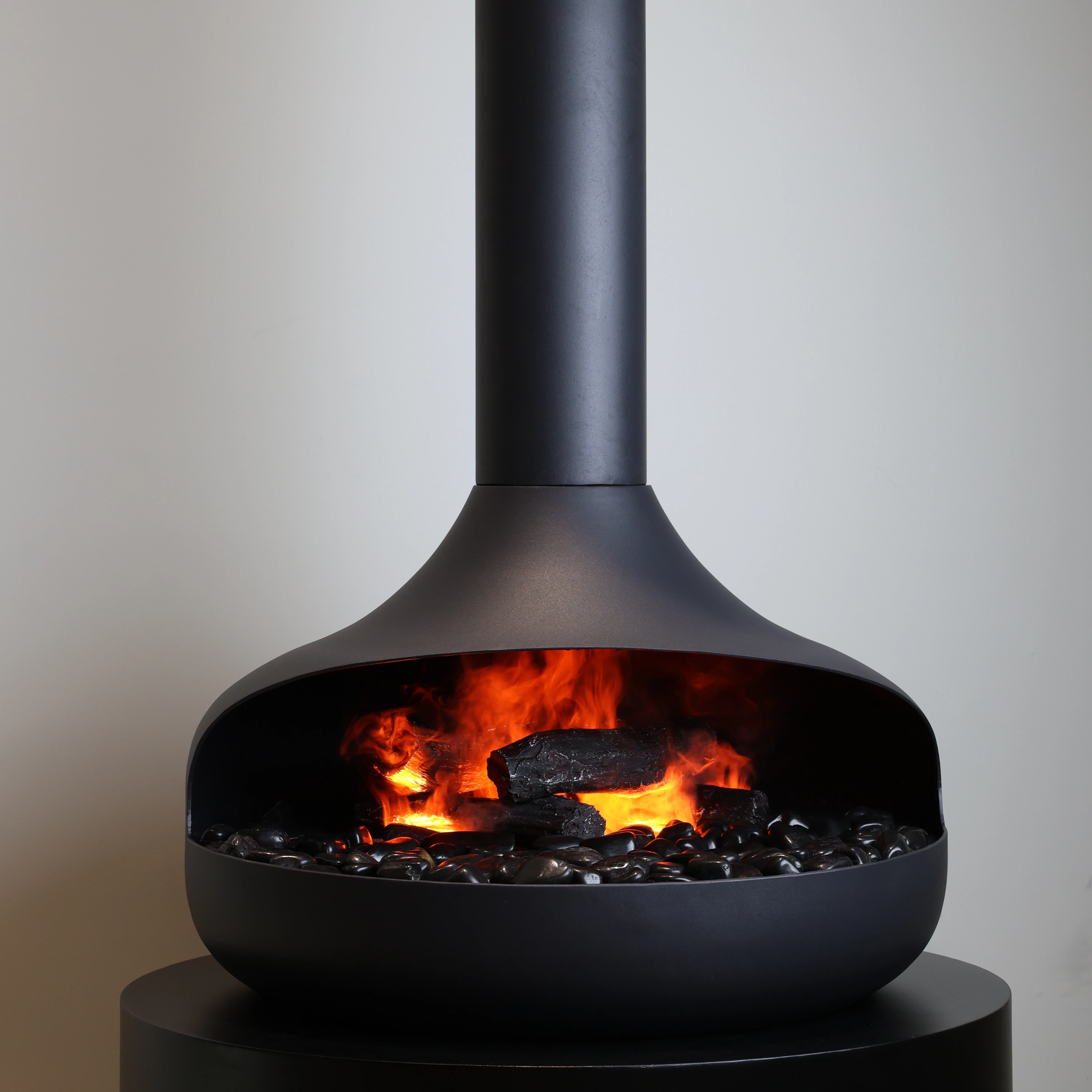 Suspended water Atomizing Fireplace Hotel water 3D fire humidifier Indoor Living Room Matt Black hanging Wall Mounted Firestove