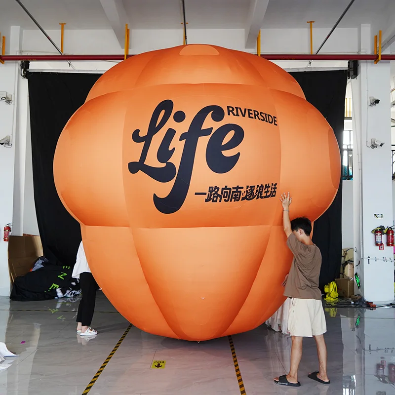 Advertising giant pink inflatable cartoon characters ground balloons with custom logo printed for display