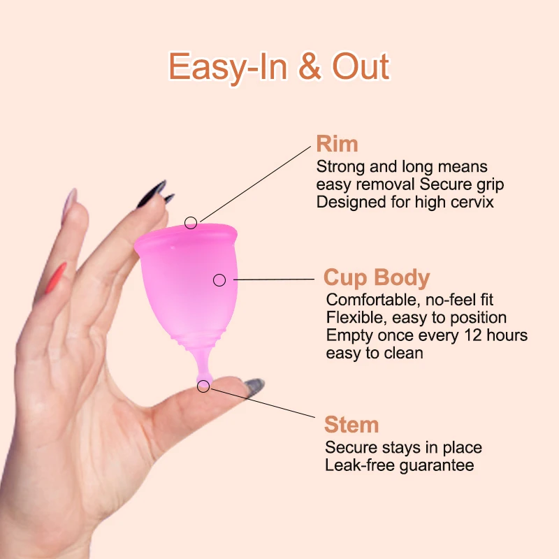 Eco-friendly 100% medical grade silicone period cup copa menstrual reusable soft customize menstrual cup