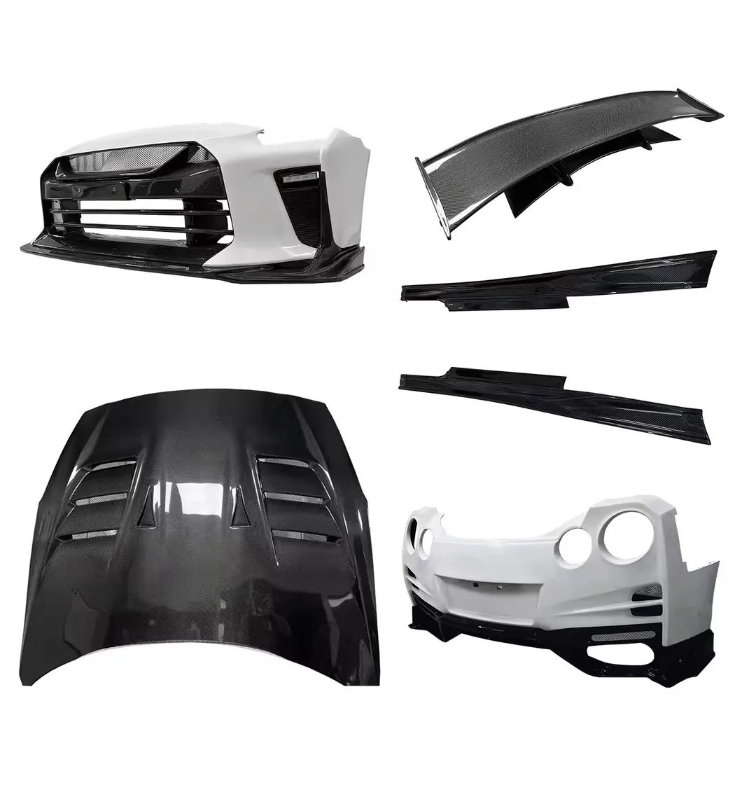 GTR35 Top Secret Carbon Fiber Fibre Body Kit For Nissan GTR 35 Bodykit With Front Rear Bumper Side Skirt Hood Bonnet Spoiler