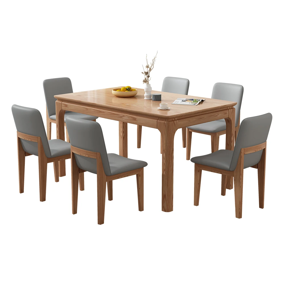 Ash Modern Luxury  Dining Tables And Chairs Set Furniture Dining Table And 6 Chairs For Pizza Shop