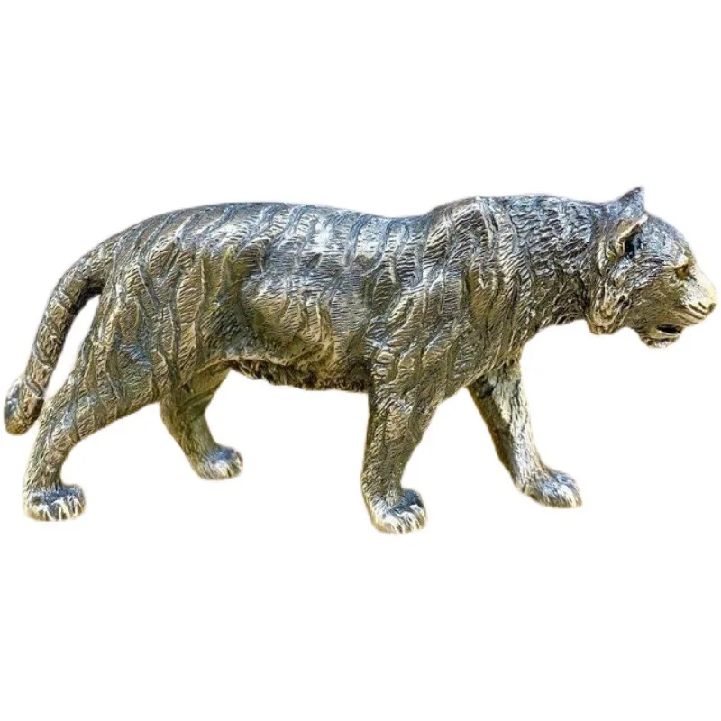990 Silver Feng Shui Tiger Brave lucky rich icon Home decoration handcrafts Art works