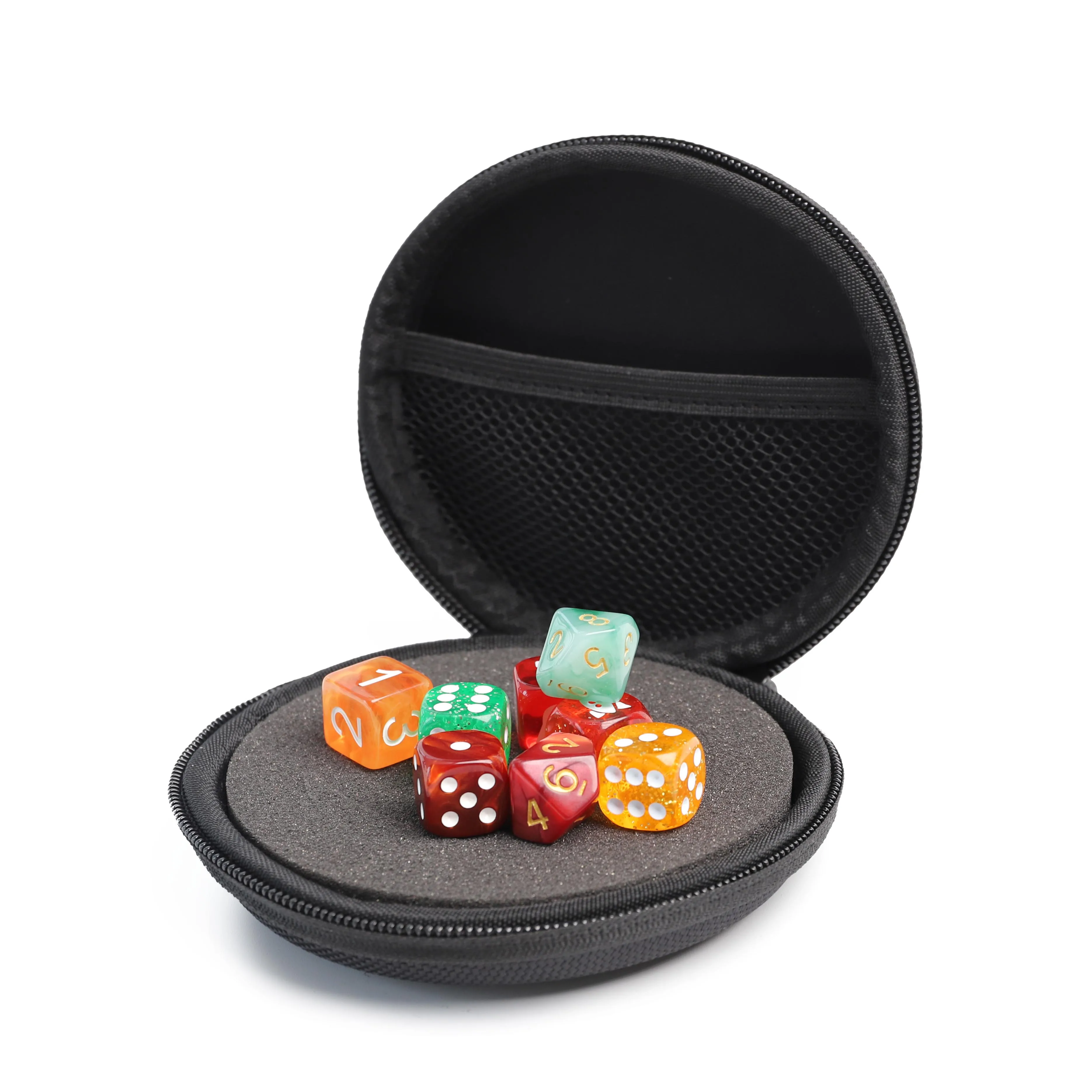 Custom Sponge Foam Travel RPG Dice Pocket Pouch Holder Case for Board Games Tablet