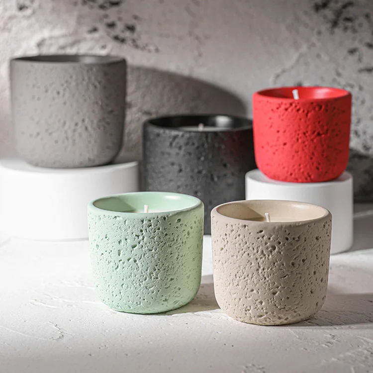 Wholesale luxury empty 6oz matte black white green candles jars wholesale ceramic candle jar candle vessel