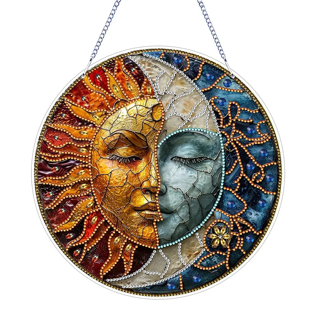 Suncatcher Stained Glass Star Moon Merge  DIY Diamond Kit