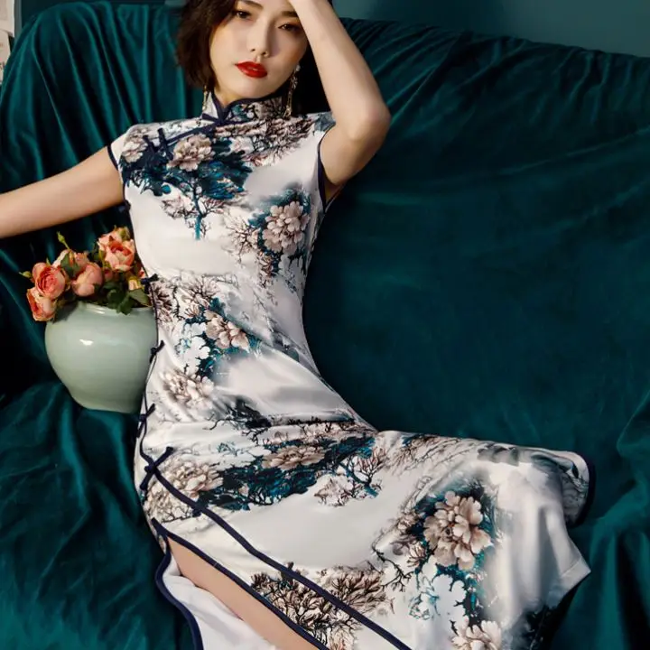 
Orientalll silk cheongsam top qipao dress chinese traditional dress qipao clothing for women 