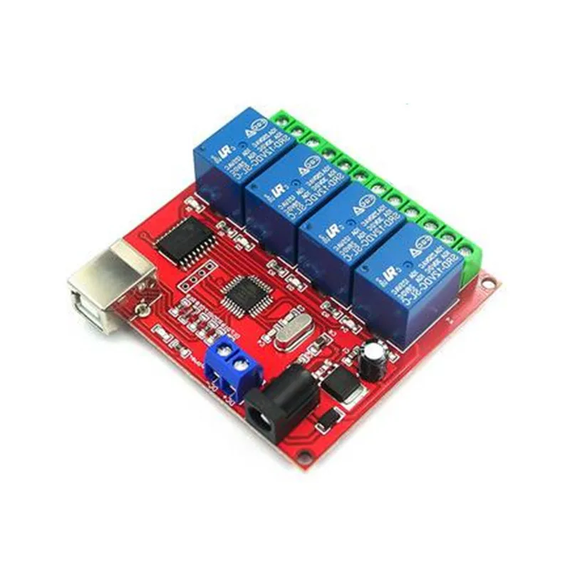 5V 12V 24V Computer USB control switch   PC intelligent controller 4-way no-drive relay module