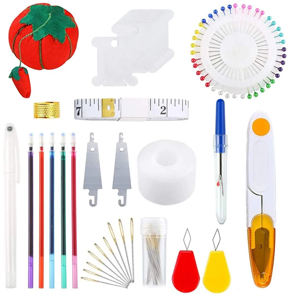 Looen Wholesale 215 PCS DIY Embroidery Starter Kit Bamboo Embroidery Hoops Cross Stitch Tool Kits for Beginners