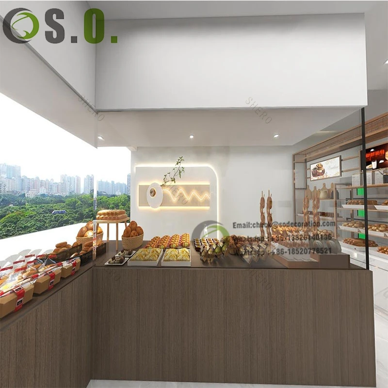 Metal Bakery Shop Furniture Display Cabinet Double Wall Food Shelf Grid Bread Display Rack