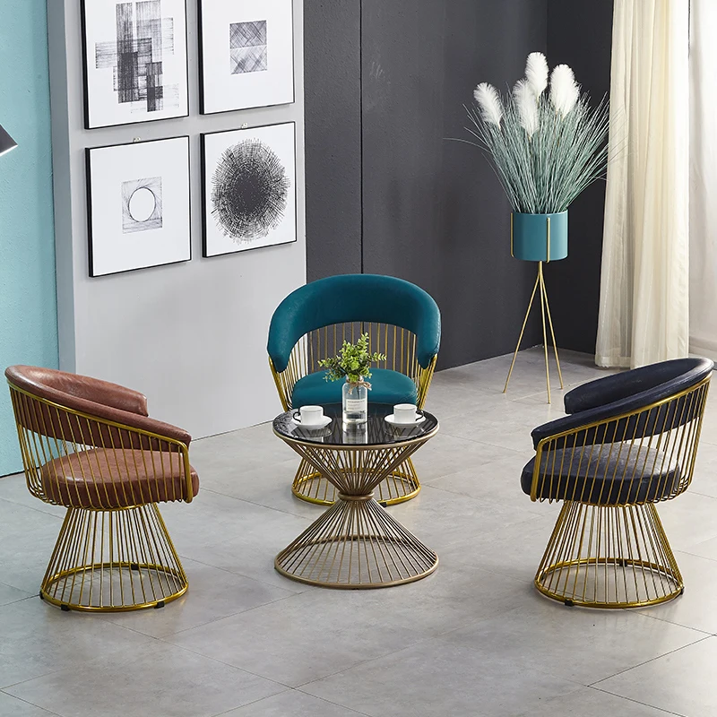 Hotel Luxury Royal Revolving Chair Accent Chair  Living Room Chairs Set Luxury