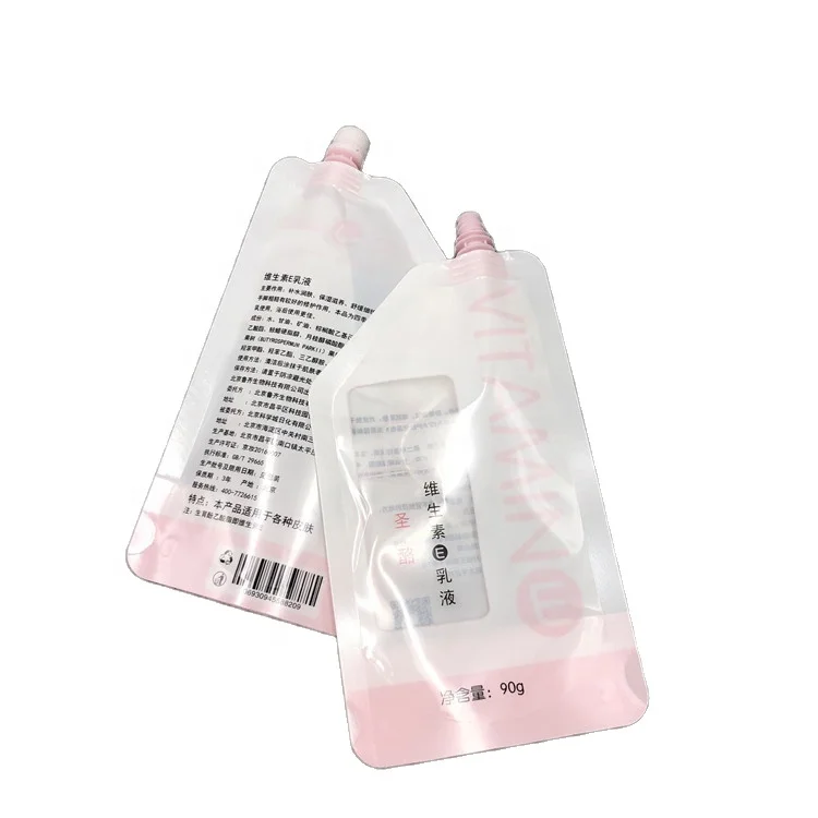 100g Cosmetics Aluminum Foil Package Special Shape Portable Fluid Spout Pouch For Skincare Refill Bags