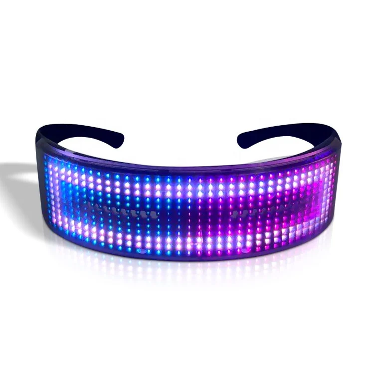 RGB 12X36 Pixel Sunglass LED Light APP Control Message Programmable LED Neon Sunglasses USB Chargeable LED Sunglasses