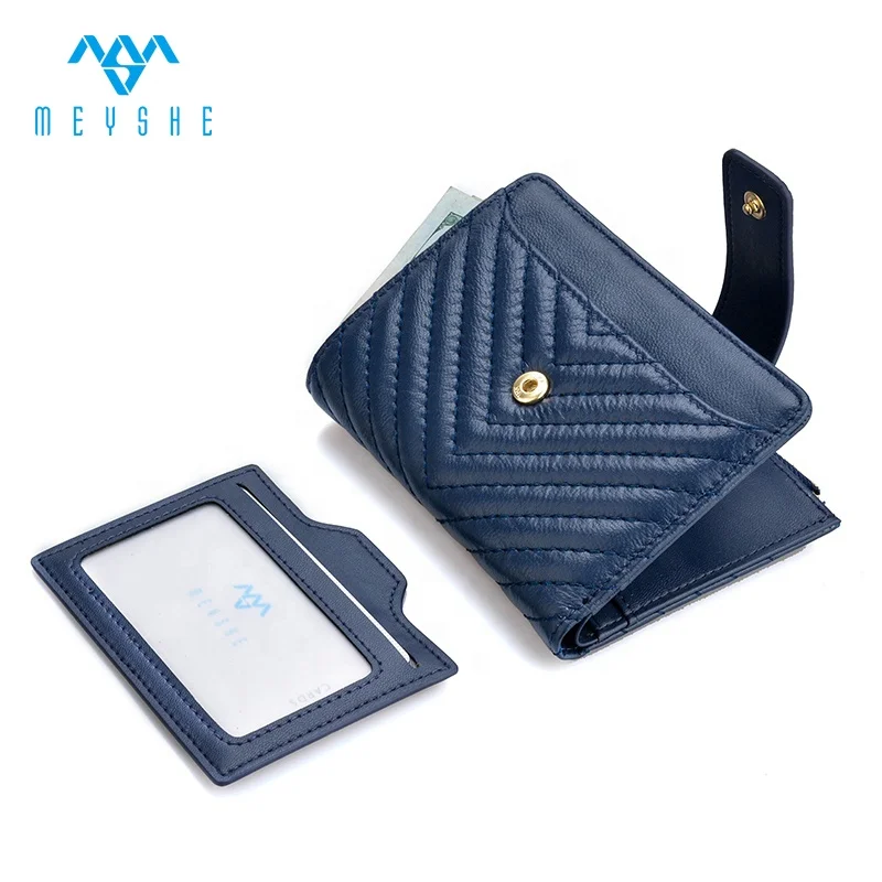Factory price high quality soft genuine leather smart pocket rfid wallet for women