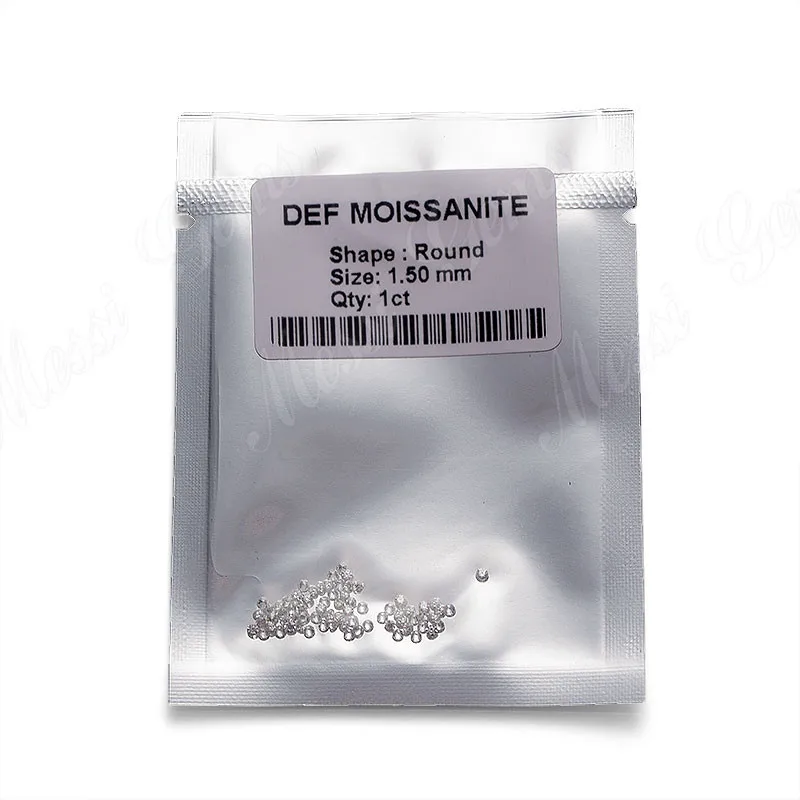Wholesale price per carat loose round 1mm 1.2mm 1.3mm 1.4mm melee white moissanite diamond