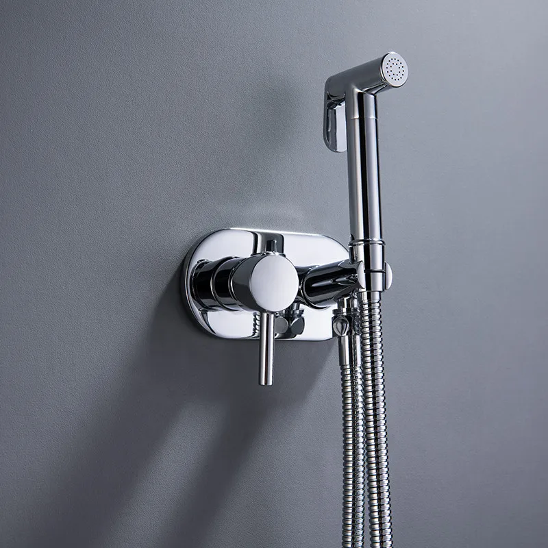 High Quality Handheld Brass Bidet Toilet Sprayer Kit Hot And Cold Mixer Bathroom Bidet Sprayer Set