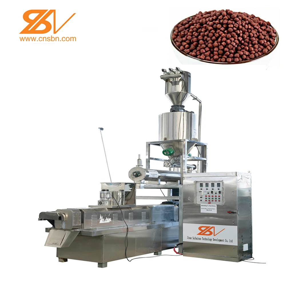 Large capacity Twin Screw Extruder Pet dog Cat Food Fish Feed Making Machine Production Line Fish feed extruder for sale