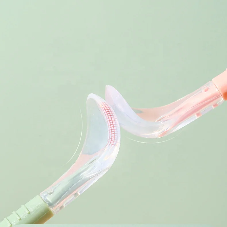 Baby Feeding Fruit Stainless Steel Double Head Spoon Baby Food Grade Silicone Fruit Puree Spoon